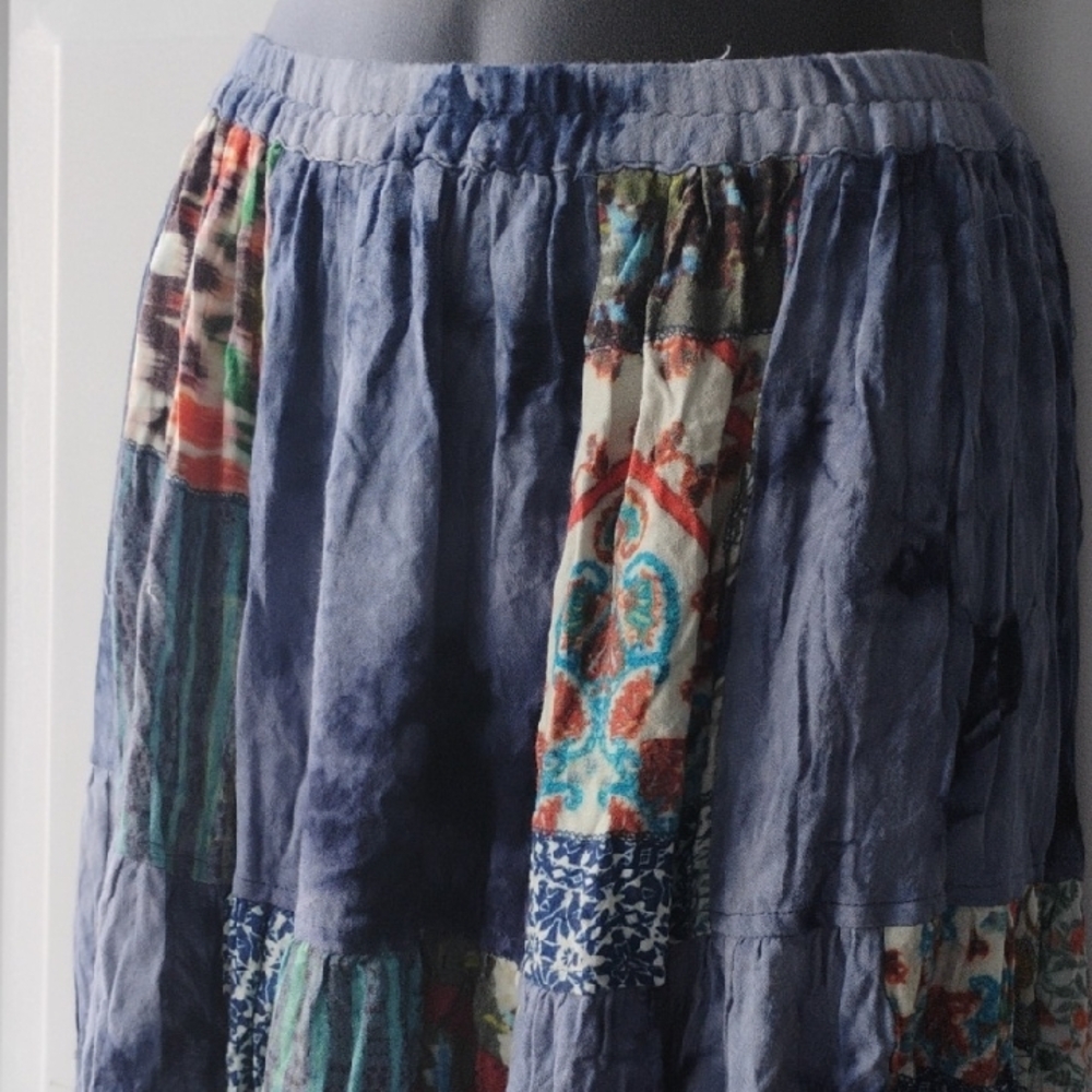 B2g1 John Mark Multicolor Patchwork Maxi Skirt - image 2